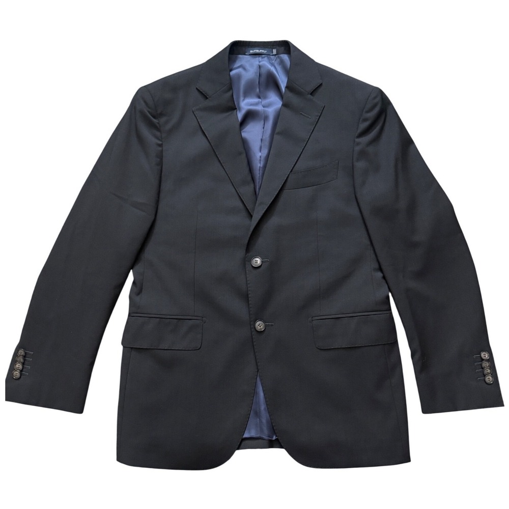 Suitsupply Mens Reda 1865 Pure Wool Blazer Navy Blue Two Button Sport Coat